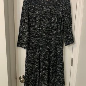 Talbots Marked A- line dress with faux leather trim size 8P